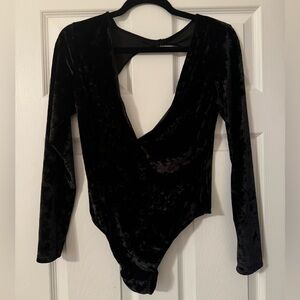 M/L Black Velvet Victoria Secrets Bodysuit